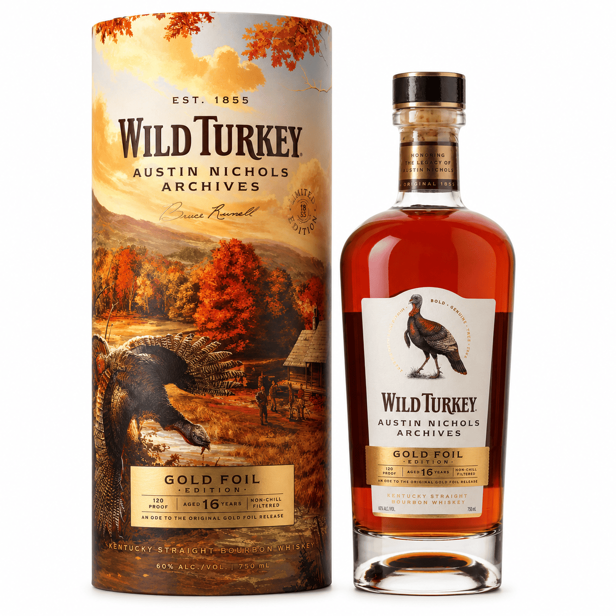 Wild Turkey Austin Nichols Archives Gold Foil Edition 16 Year Old Bourbon Whiskey (2026 Release) - Limit 1
