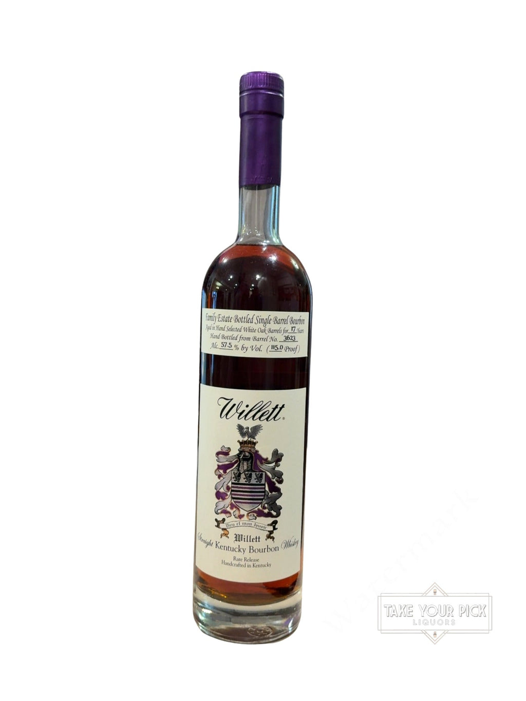 Willett Family Estate 17 Year Bourbon 115 Proof 750ml Batch Barrel 3623