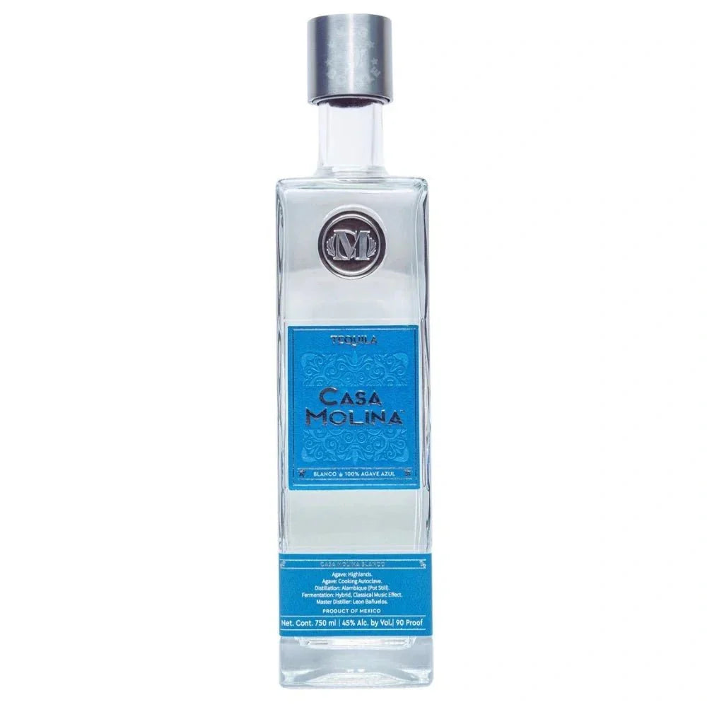Casa Molina Blanco Tequila – 100% Blue Weber Agave, 90 Proof