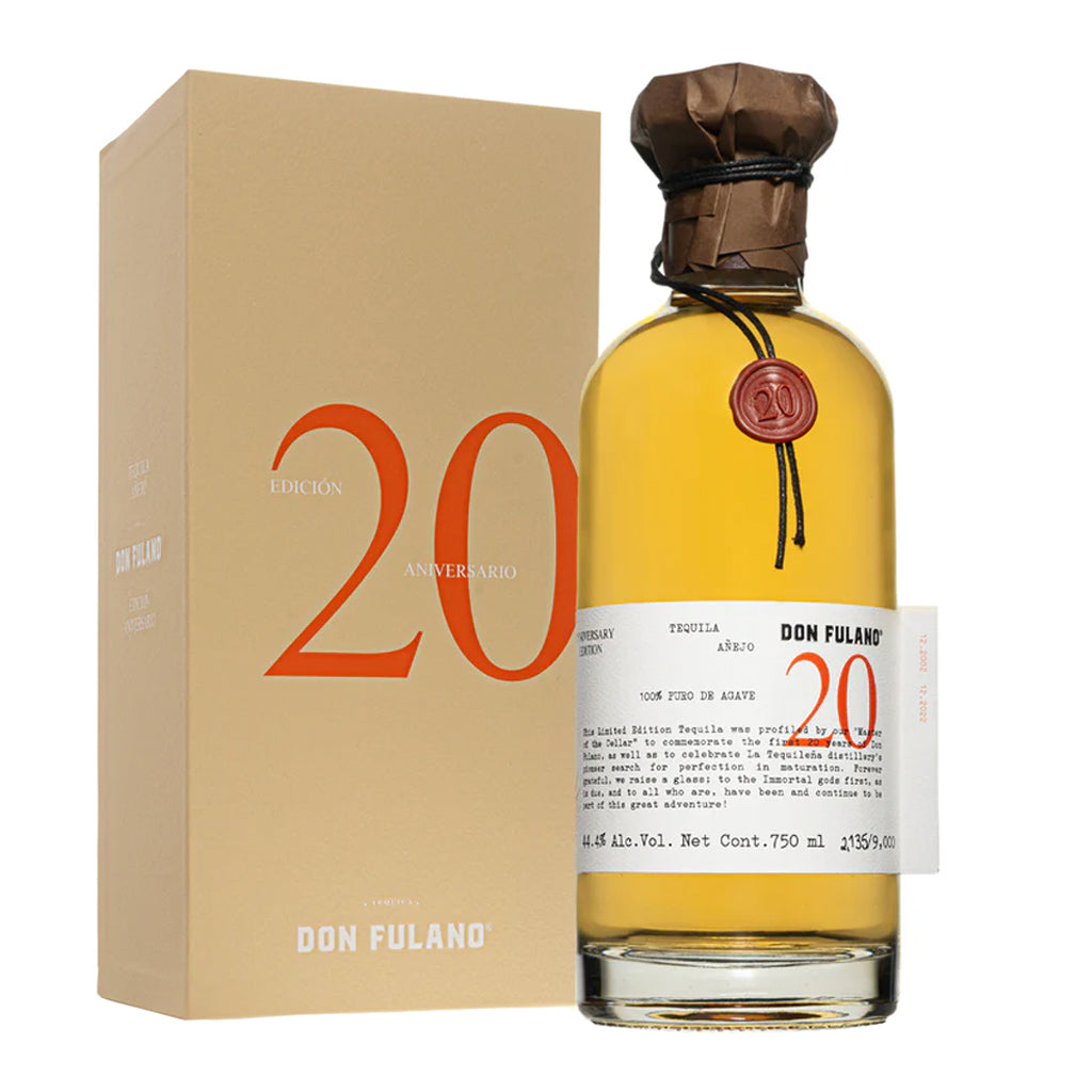 Don Fulano 20th Anniversary Añejo Tequila box and bottle