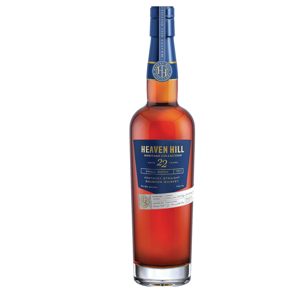 Bottle of Heaven Hill Heritage Collection 22 Year Bourbon Whiskey (2026 Release) on a white background