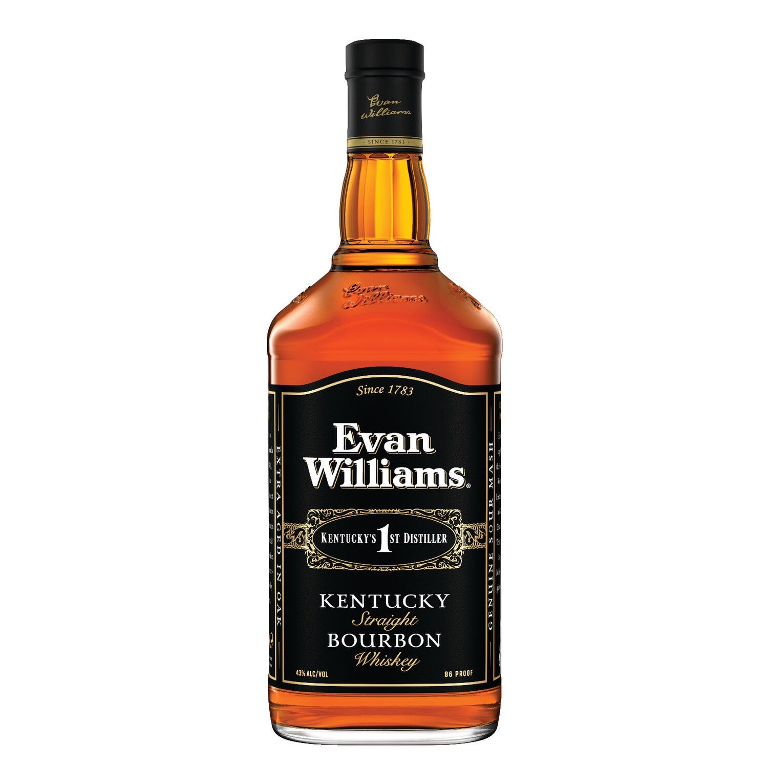 Evan Williams Black Label Kentucky Straight Bourbon Whiskey 1.75 Liter bottle