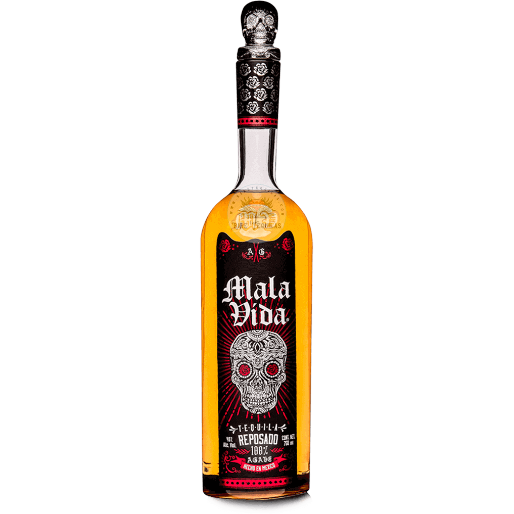Mala Vida Reposado Tequila 750 ML. An image of Mala Vida Tequila Reposado.