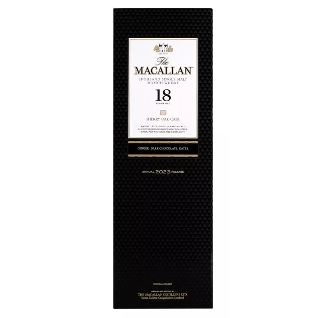The Macallan 18 Year Sherry Oak Cask Scotch Whisky 2023 Release