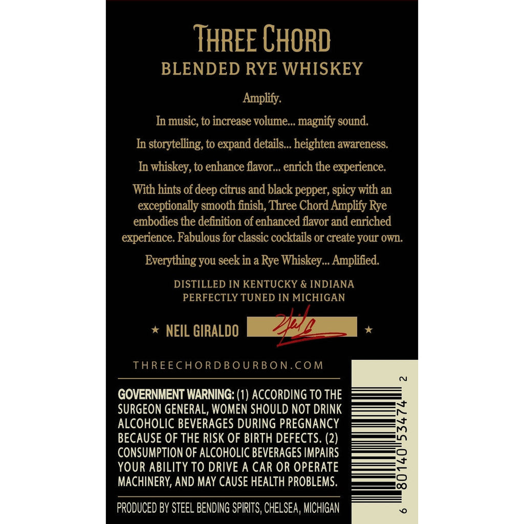 Three Chord Amplify Rye Whiskey
