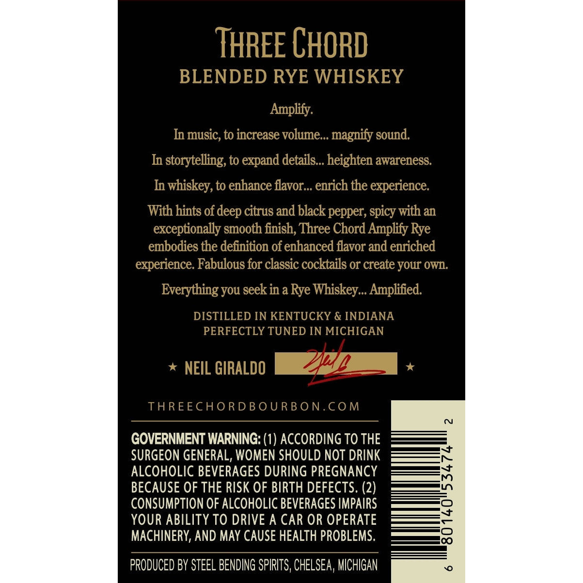 Three Chord Amplify Rye Whiskey