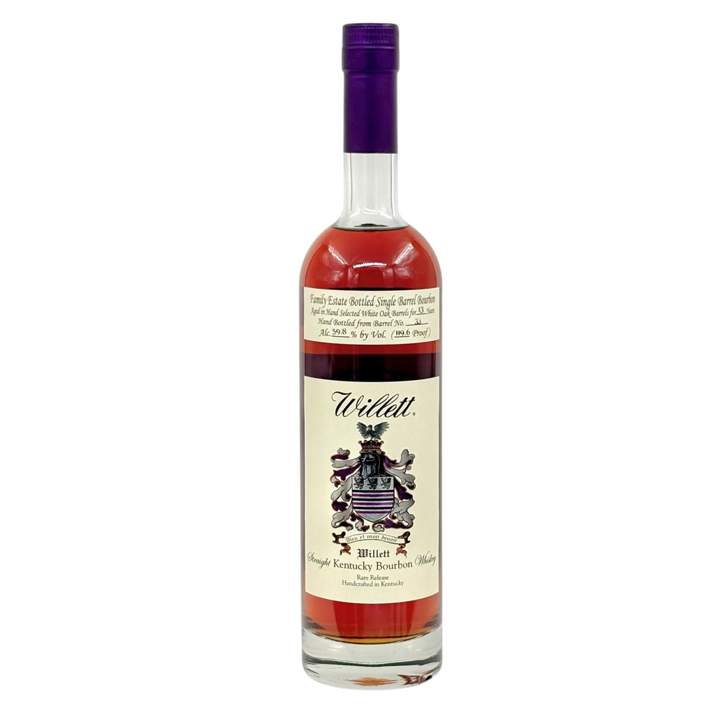 Willett 13 Year Single Barrel Bourbon "HELL IN A BUCKET" Barrel No. 33 bottle on a white background